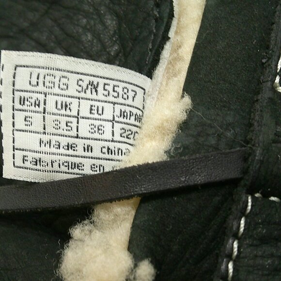 Ugg Australia La Jolla Boot Black Ankle Lace Up Sheepskin & Leather 5587 Sz 5 - Picture 8 of 10